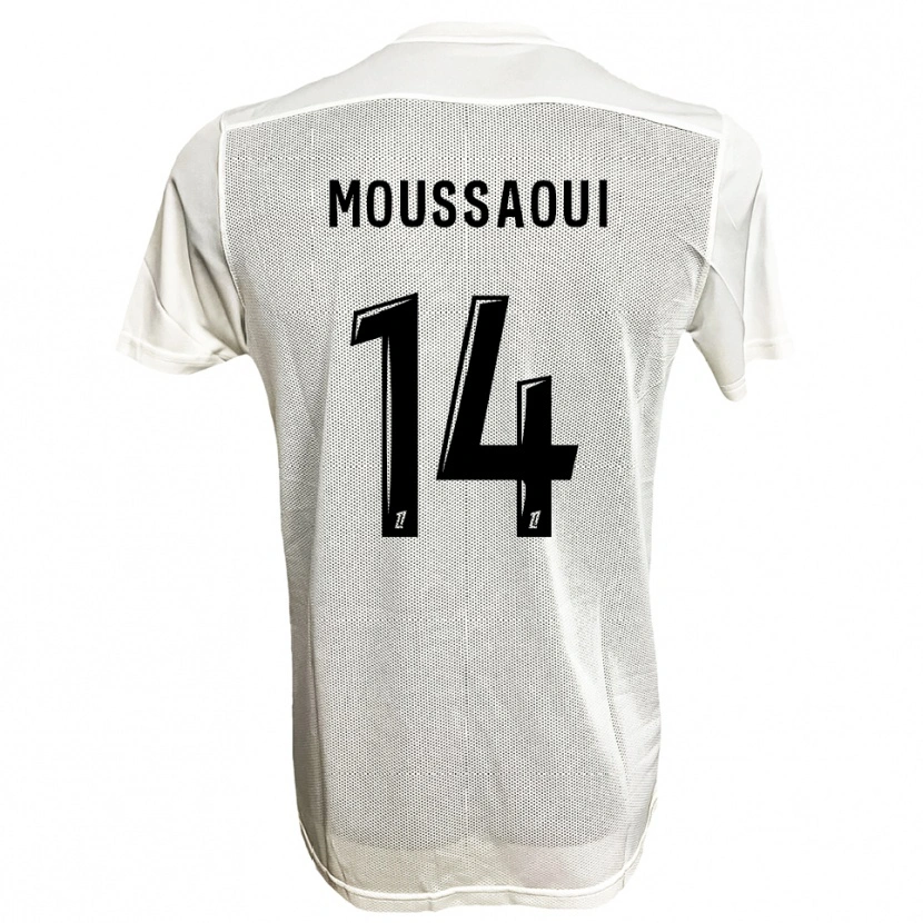 Danxen Niño Camiseta Amine Moussaoui #14 Negro Blanco 2ª Equipación 2025/26 La Camisa México