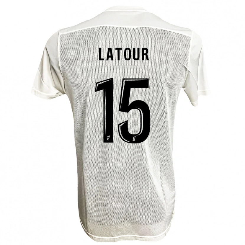 Danxen Niño Camiseta Léo Latour #15 Negro Blanco 2ª Equipación 2025/26 La Camisa México