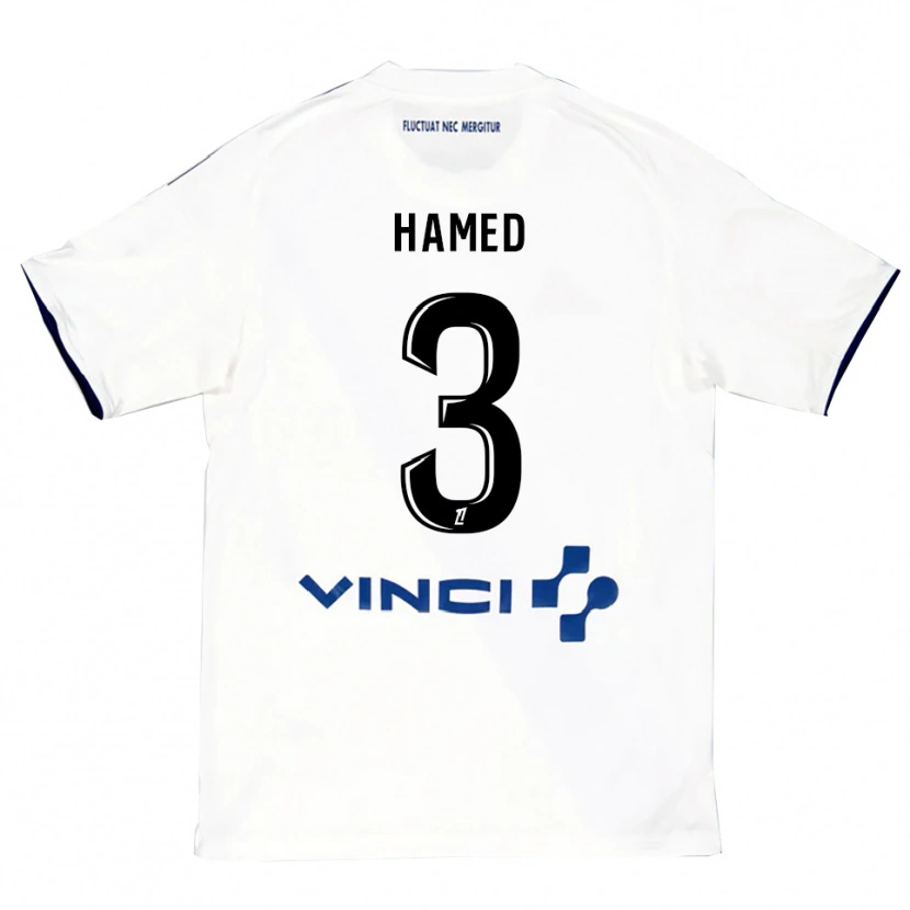 Danxen Niño Camiseta Noah Hamed #3 Blanco Azul 2ª Equipación 2025/26 La Camisa México