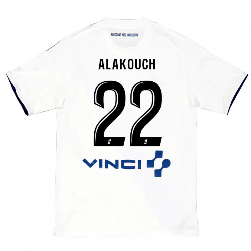 Danxen Niño Camiseta Sofiane Alakouch #22 Blanco Azul 2ª Equipación 2025/26 La Camisa México