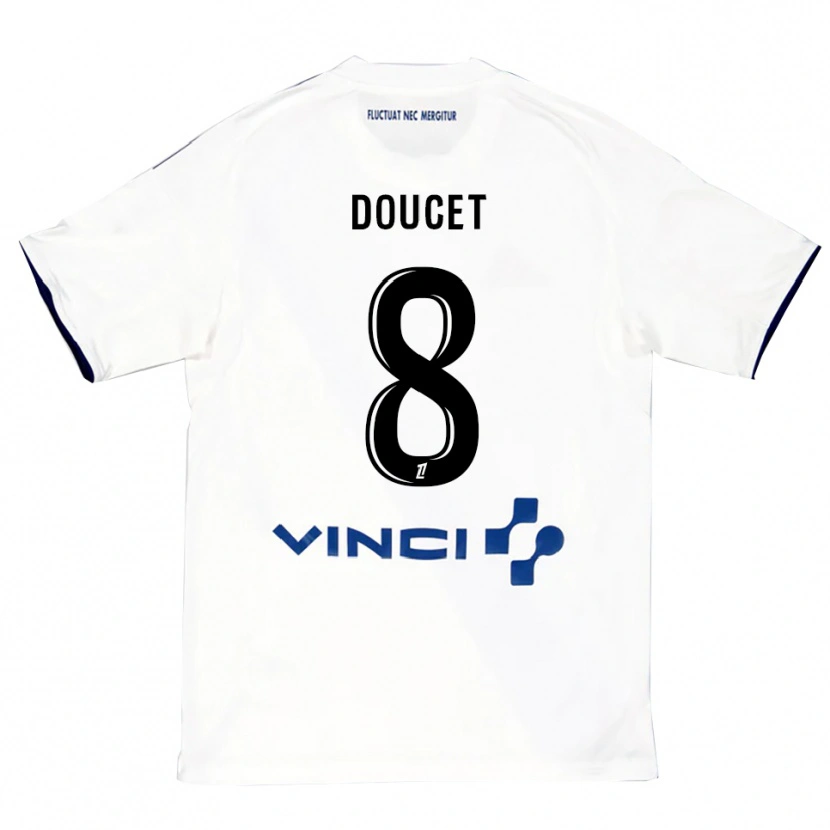 Danxen Niño Camiseta Lohann Doucet #8 Blanco Azul 2ª Equipación 2025/26 La Camisa México