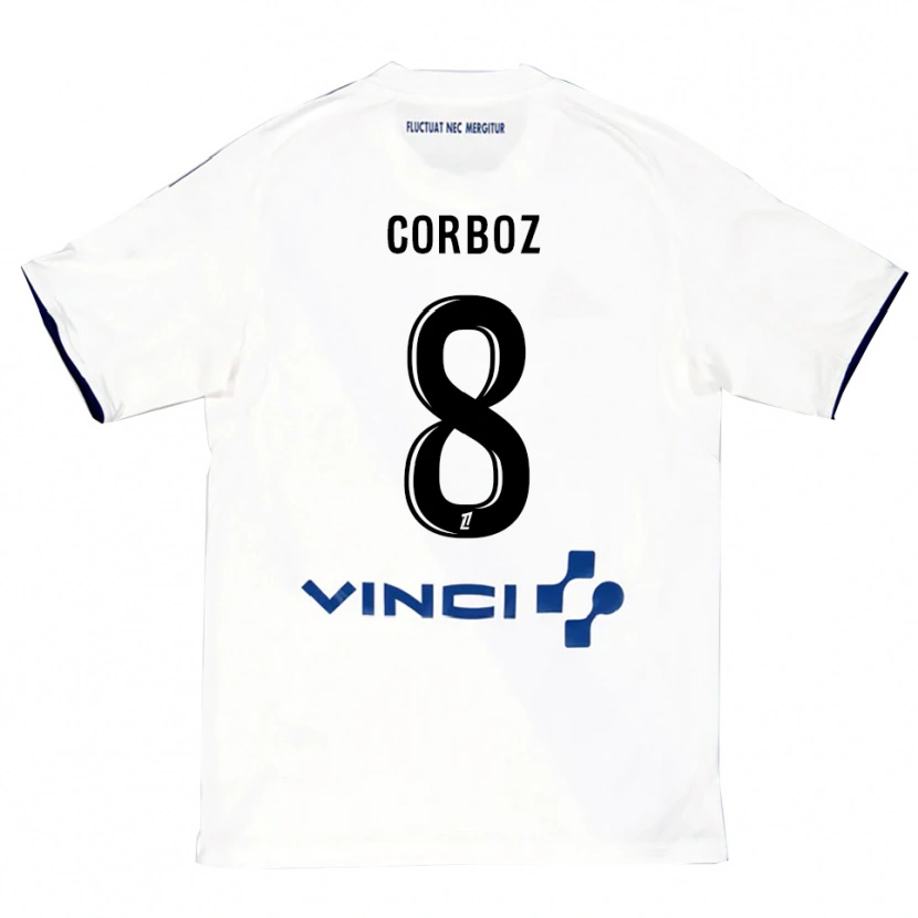 Danxen Niño Camiseta Daphné Corboz #8 Blanco Azul 2ª Equipación 2025/26 La Camisa México
