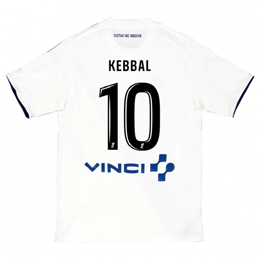 Danxen Niño Camiseta Ilan Kebbal #10 Blanco Azul 2ª Equipación 2025/26 La Camisa México