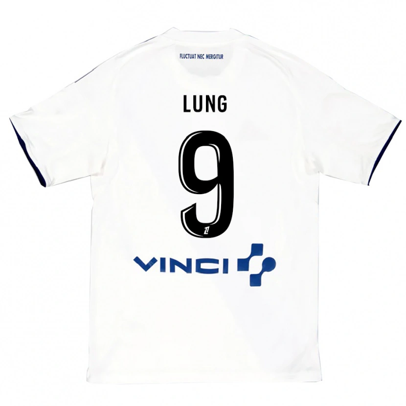 Danxen Niño Camiseta Nelson Lung #9 Blanco Azul 2ª Equipación 2025/26 La Camisa México
