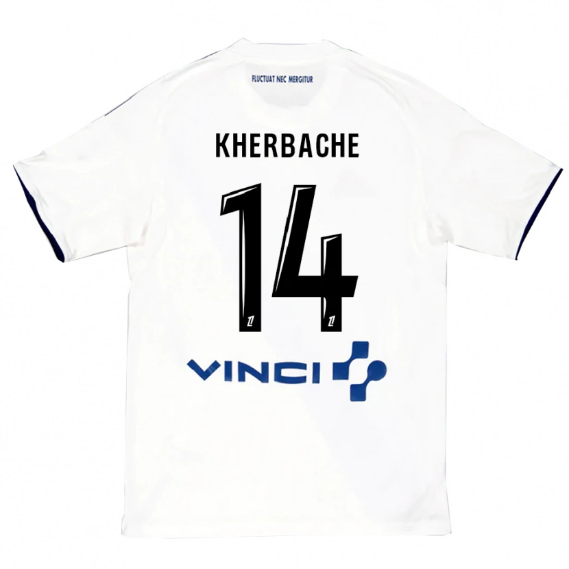 Danxen Niño Camiseta Yoann Kherbache #14 Blanco Azul 2ª Equipación 2025/26 La Camisa México
