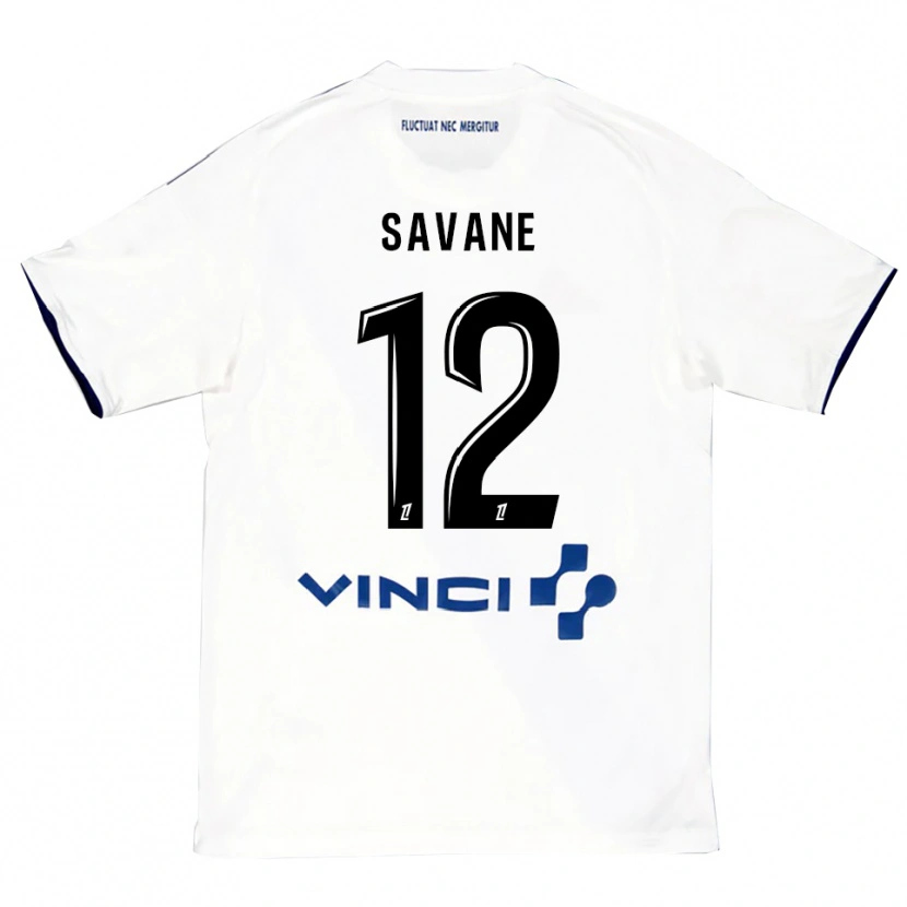 Danxen Niño Camiseta Mohamed Savane #12 Blanco Azul 2ª Equipación 2025/26 La Camisa México