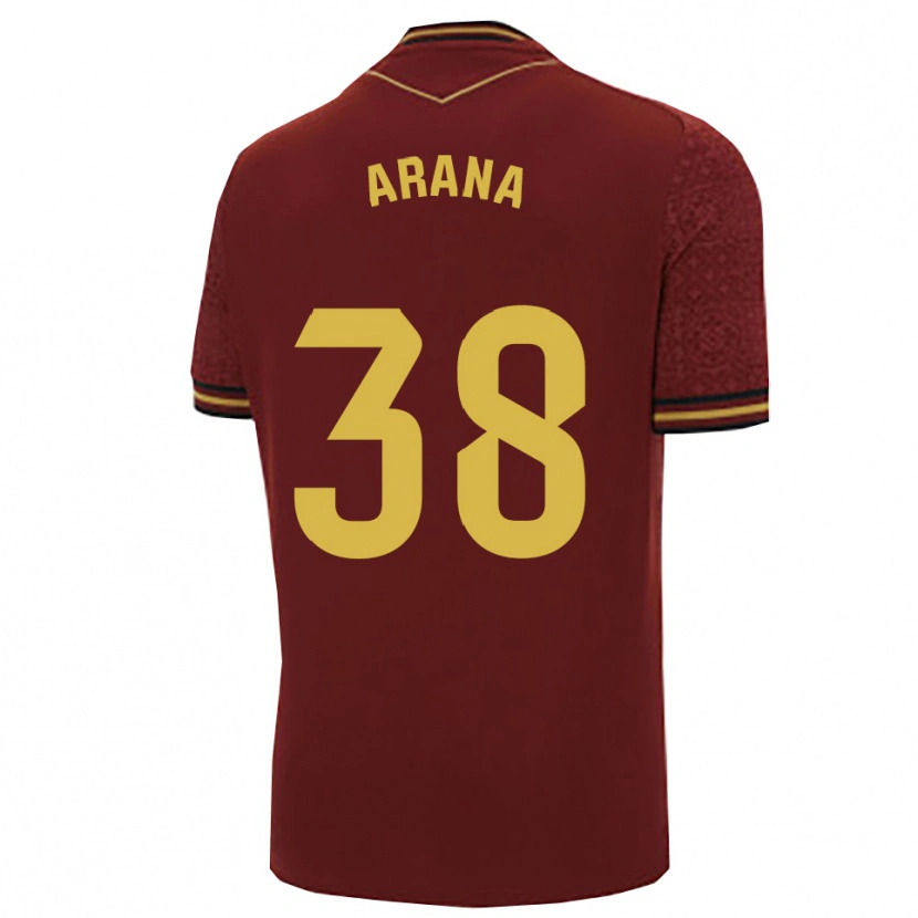 Danxen Niño Camiseta Pablo Arana #38 Burdeos Oro 2ª Equipación 2025/26 La Camisa México