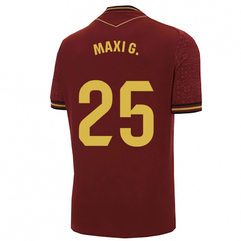 Danxen Niño Camiseta Maxi Gomez #25 Burdeos Oro 2ª Equipación 2025/26 La Camisa México