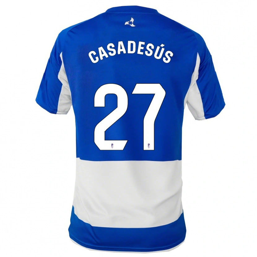 Danxen Niño Camiseta Pau Casadesús #27 Azul Blanco 2ª Equipación 2025/26 La Camisa México