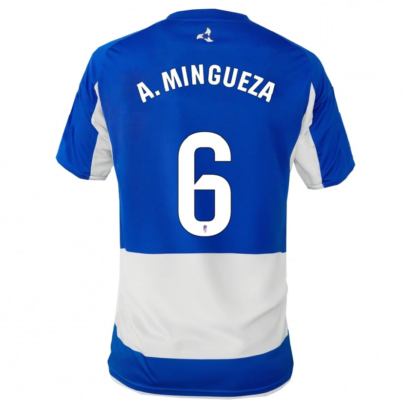 Danxen Niño Camiseta Ariadna Mingueza Garcia #6 Azul Blanco 2ª Equipación 2025/26 La Camisa México
