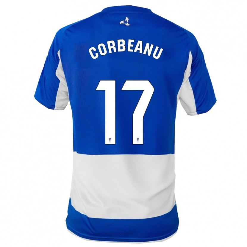 Danxen Niño Camiseta Theo Corbeanu #17 Azul Blanco 2ª Equipación 2025/26 La Camisa México