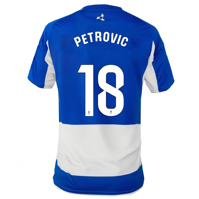 Danxen Niño Camiseta Njegos Petrovic #18 Azul Blanco 2ª Equipación 2025/26 La Camisa México