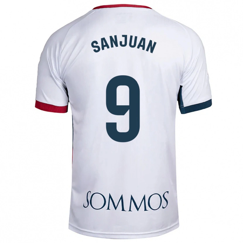 Danxen Niño Camiseta Royo Sanjuan #9 Blanco Rojo 2ª Equipación 2025/26 La Camisa México