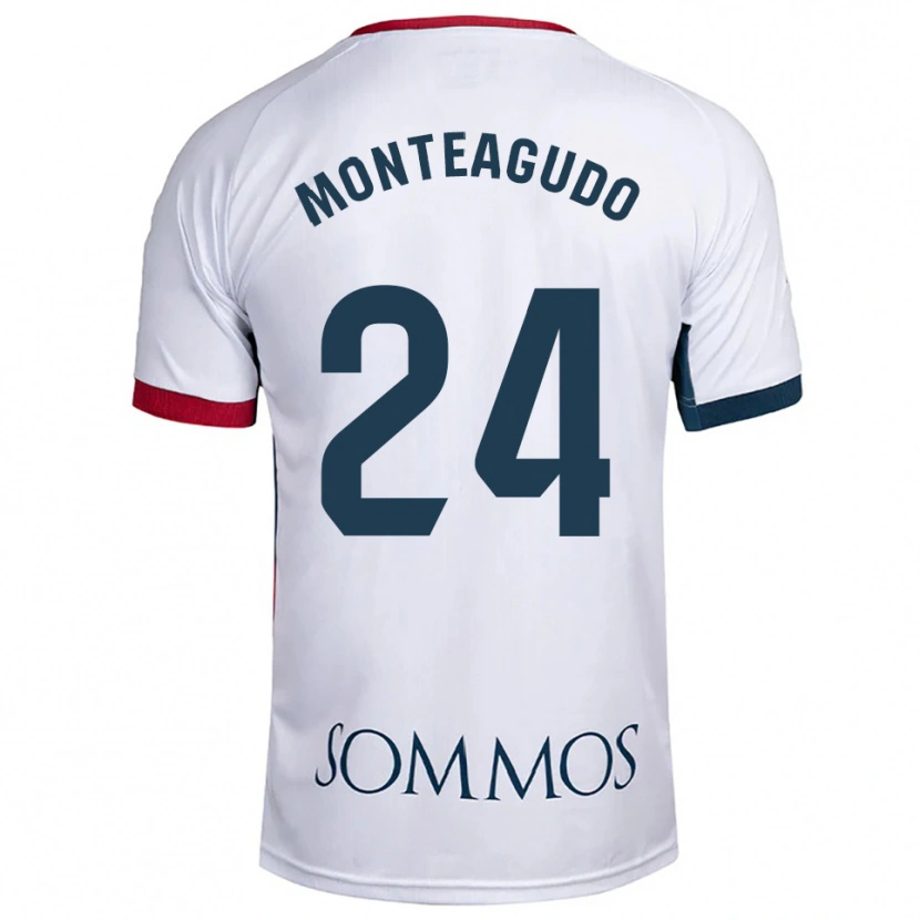 Danxen Niño Camiseta Miguel Monteagudo #24 Blanco Rojo 2ª Equipación 2025/26 La Camisa México