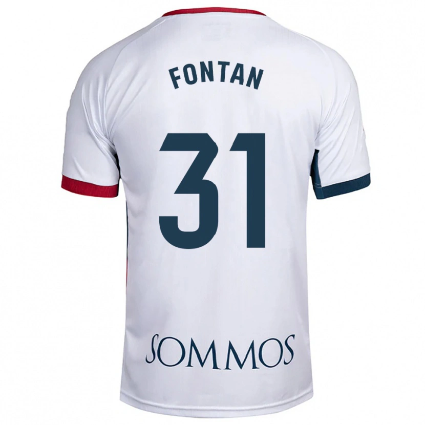 Danxen Niño Camiseta Nico Fontán #31 Blanco Rojo 2ª Equipación 2025/26 La Camisa México