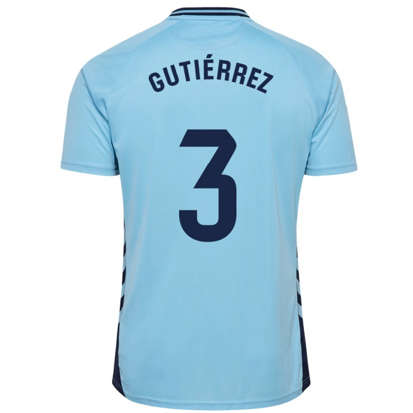 Danxen Niño Camiseta Cristian Gutiérrez #3 Celeste 2ª Equipación 2025/26 La Camisa México