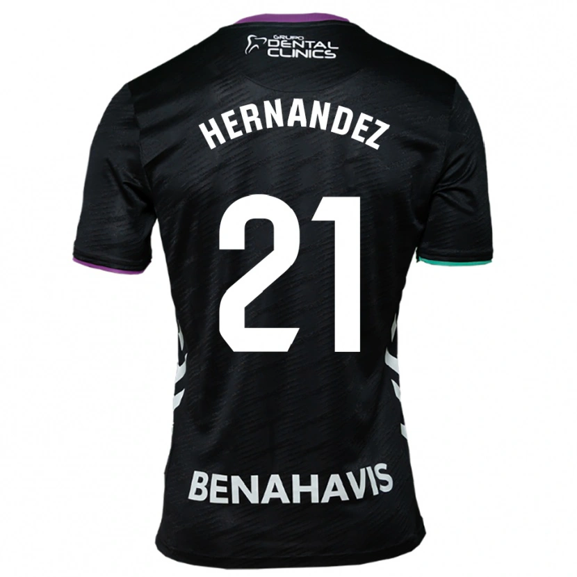 Danxen Niño Camiseta Juan Hernández #21 Negro Morado Verde 2ª Equipación 2025/26 La Camisa México