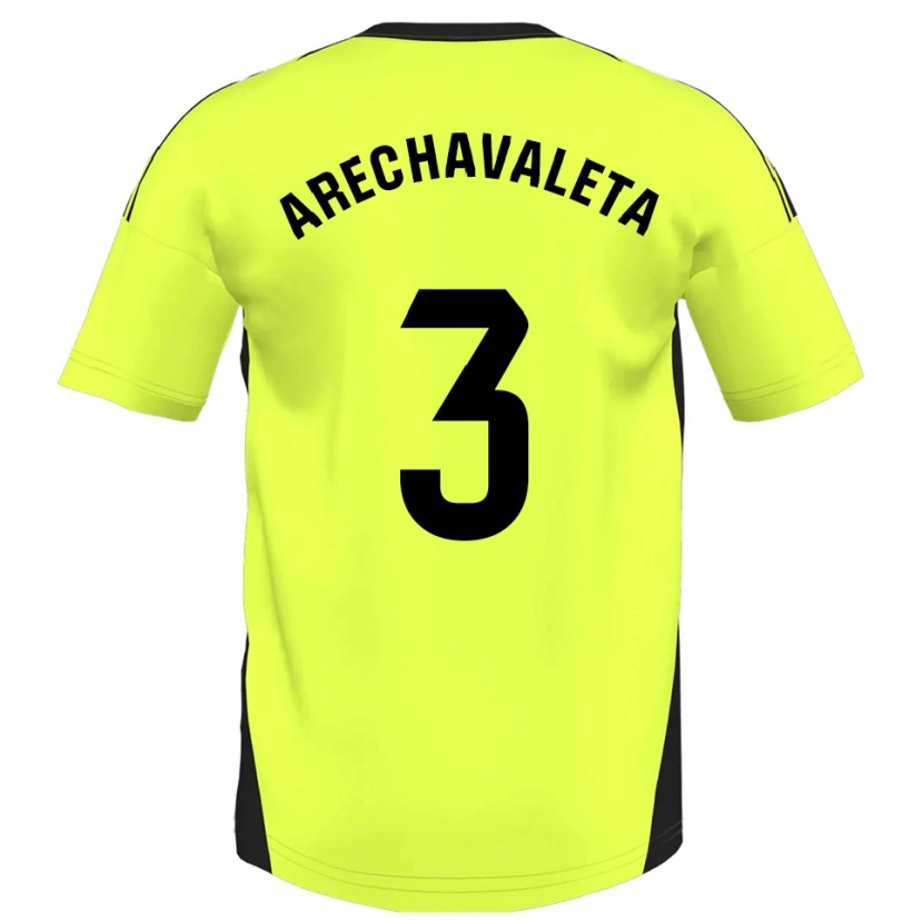 Danxen Niño Camiseta Jorge Arechavaleta #3 Amarillo Fluorescente 2ª Equipación 2025/26 La Camisa México