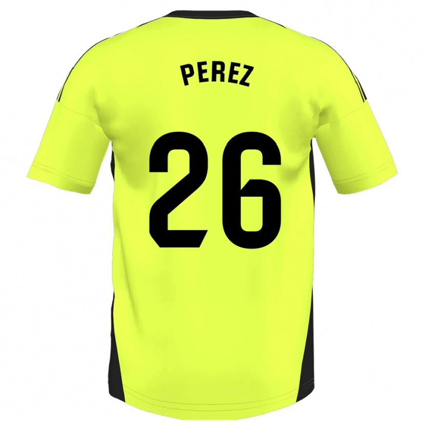 Danxen Niño Camiseta Pablo Pérez #26 Amarillo Fluorescente 2ª Equipación 2025/26 La Camisa México