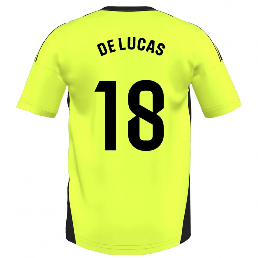 Danxen Niño Camiseta Alejandro De Lucas #18 Amarillo Fluorescente 2ª Equipación 2025/26 La Camisa México
