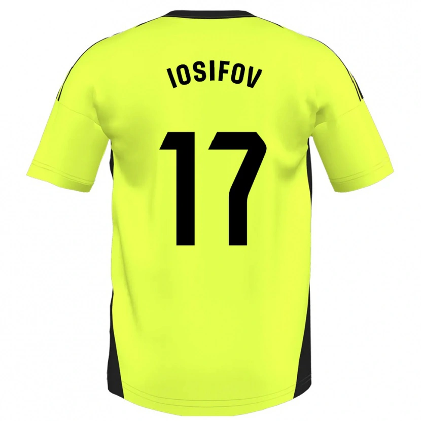 Danxen Niño Camiseta Nikita Iosifov #17 Amarillo Fluorescente 2ª Equipación 2025/26 La Camisa México