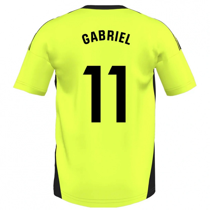 Danxen Niño Camiseta Sergio Gabriel #11 Amarillo Fluorescente 2ª Equipación 2025/26 La Camisa México