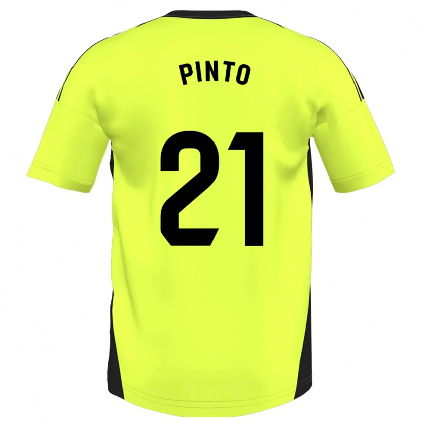 Danxen Niño Camiseta Yidne Pinto #21 Amarillo Fluorescente 2ª Equipación 2025/26 La Camisa México