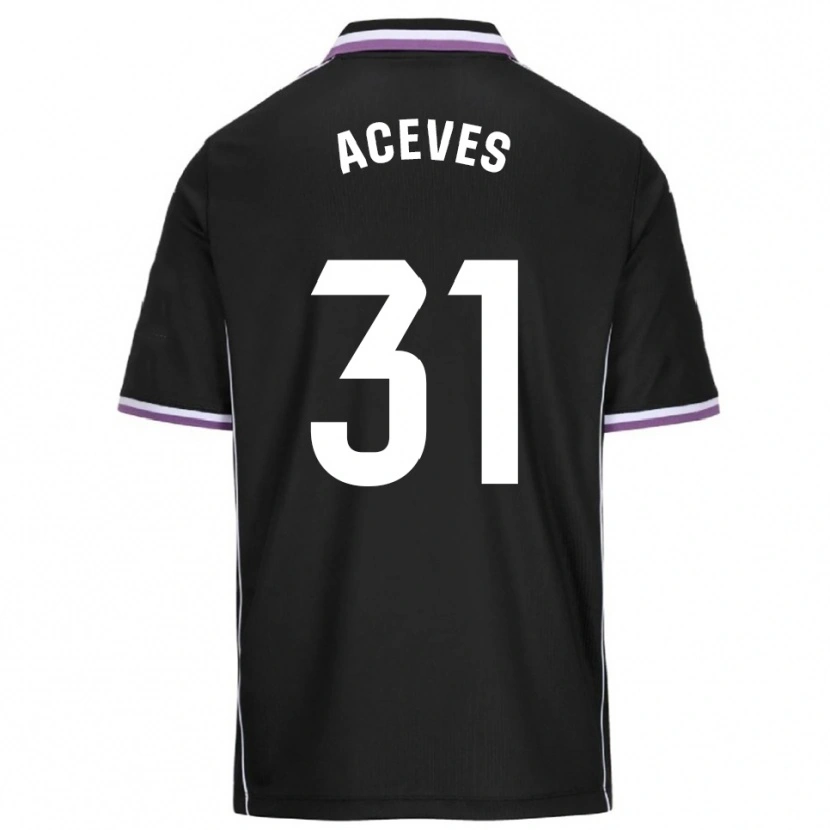 Danxen Niño Camiseta Álvaro Aceves #31 Morado Negro 2ª Equipación 2025/26 La Camisa México