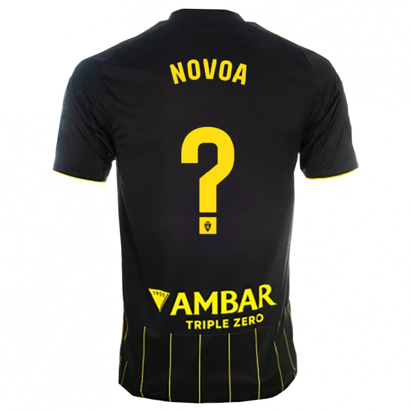 Danxen Niño Camiseta Andrei Novoa #0 Negro Amarillo 2ª Equipación 2025/26 La Camisa México