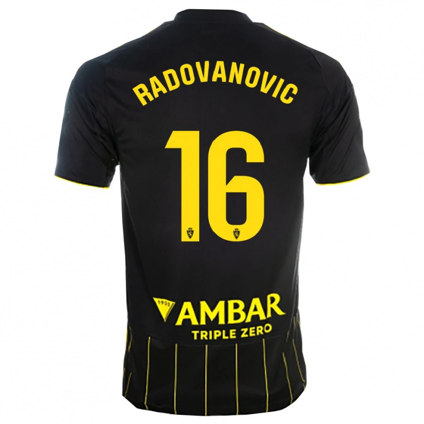 Danxen Niño Camiseta Aleksandar Radovanovic #16 Negro Amarillo 2ª Equipación 2025/26 La Camisa México