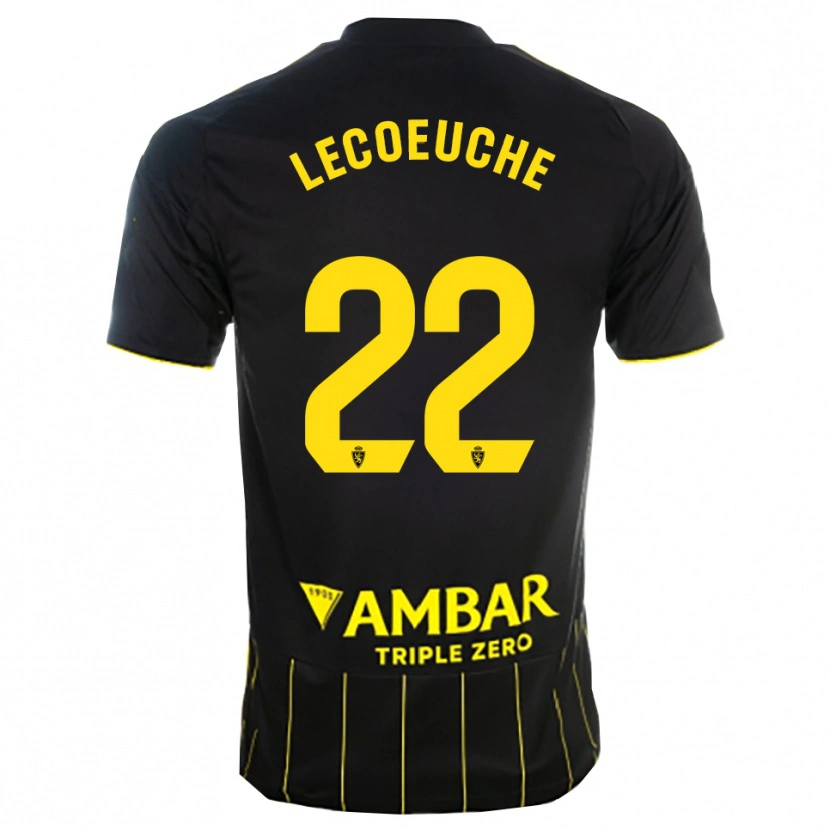 Danxen Niño Camiseta Quentin Lecoeuche #22 Negro Amarillo 2ª Equipación 2025/26 La Camisa México