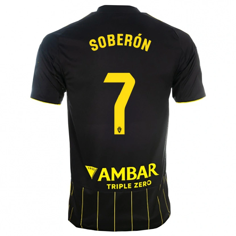 Danxen Niño Camiseta Mario Soberón #7 Negro Amarillo 2ª Equipación 2025/26 La Camisa México