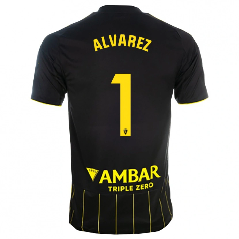 Danxen Niño Camiseta Cristian Álvarez #1 Negro Amarillo 2ª Equipación 2025/26 La Camisa México