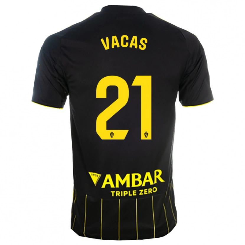 Danxen Niño Camiseta Óscar Vacas #21 Negro Amarillo 2ª Equipación 2025/26 La Camisa México