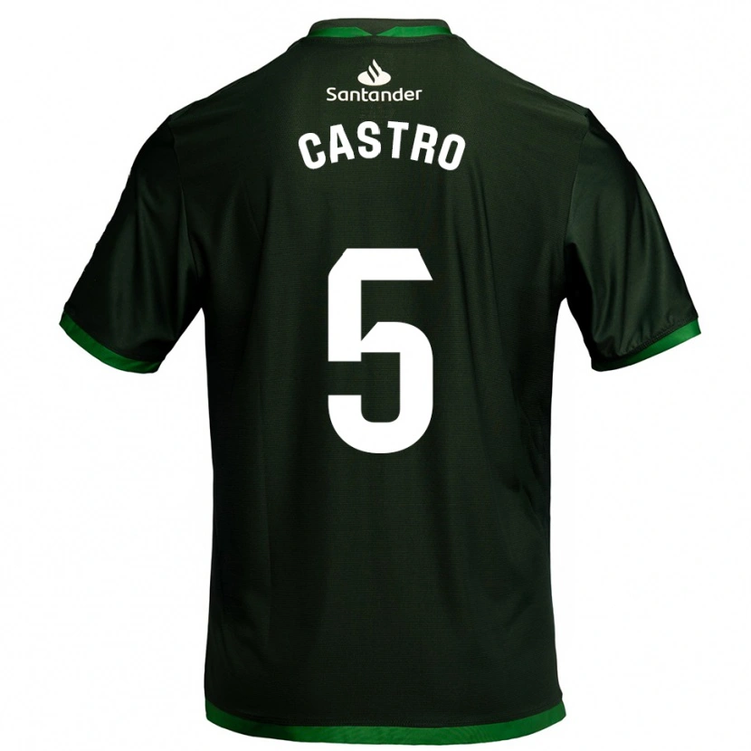 Danxen Niño Camiseta Javi Castro #5 Verde Oscuro 2ª Equipación 2025/26 La Camisa México