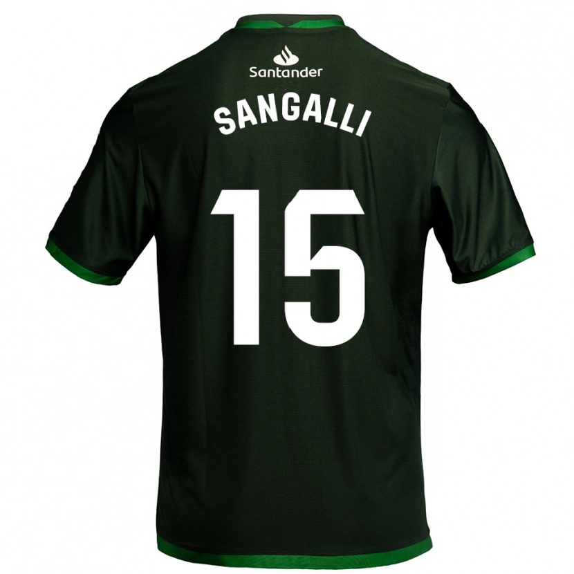 Danxen Niño Camiseta Marco Sangalli #15 Verde Oscuro 2ª Equipación 2025/26 La Camisa México