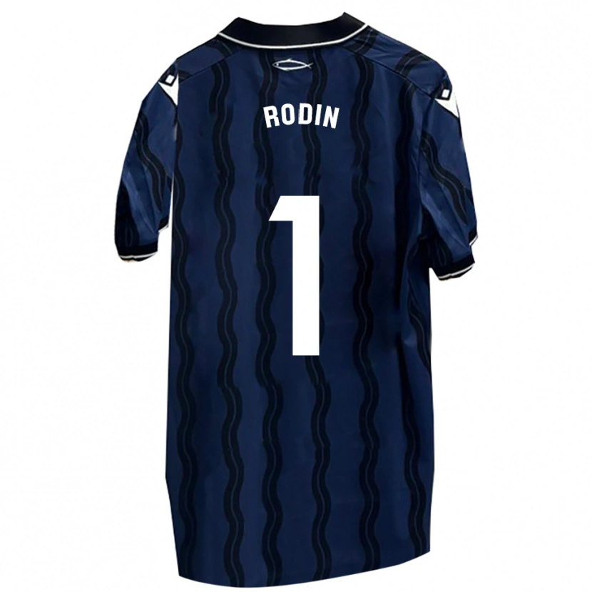 Danxen Niño Camiseta Antonio Rodin #1 Azul Oscuro Negro 2ª Equipación 2025/26 La Camisa México