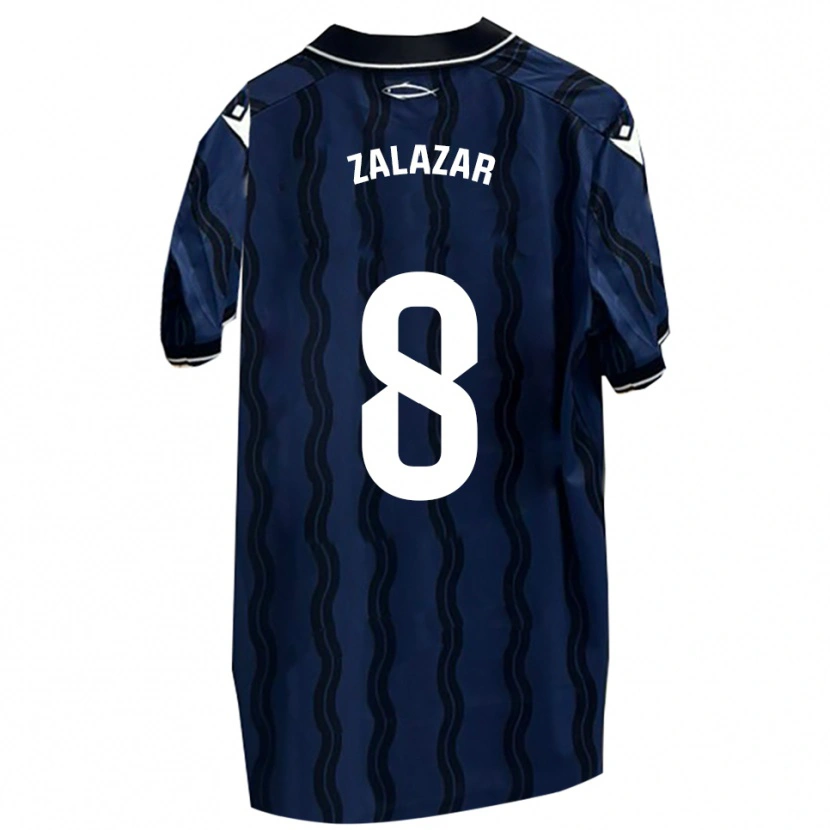 Danxen Niño Camiseta Kuki Zalazar #8 Azul Oscuro Negro 2ª Equipación 2025/26 La Camisa México