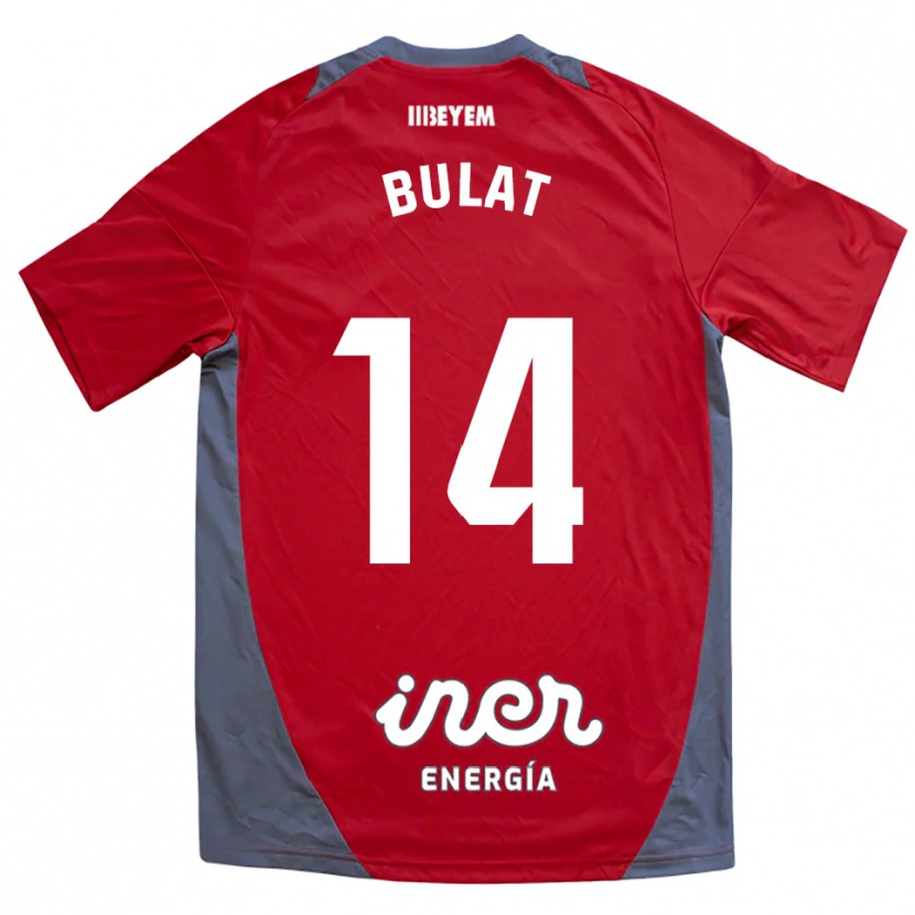 Danxen Niño Camiseta Artiom Bulat #14 Rojo Gris 2ª Equipación 2025/26 La Camisa México