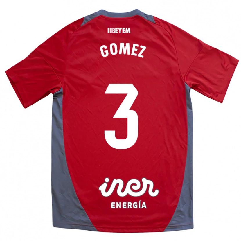Danxen Niño Camiseta Jonathan Gómez #3 Rojo Gris 2ª Equipación 2025/26 La Camisa México