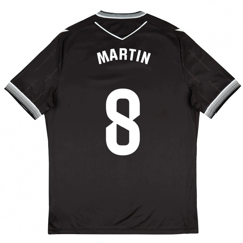 Danxen Niño Camiseta Ander Martín #8 Negro Blanco 2ª Equipación 2025/26 La Camisa México