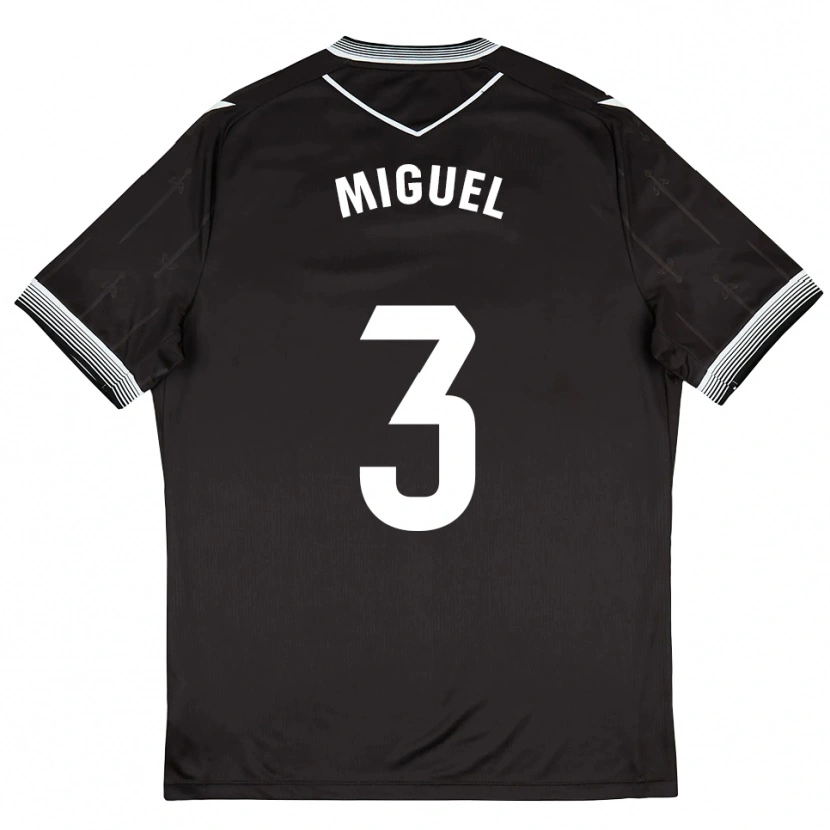 Danxen Niño Camiseta Florian Miguel #3 Negro Blanco 2ª Equipación 2025/26 La Camisa México