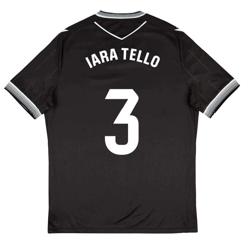 Danxen Niño Camiseta Iara Tello #3 Negro Blanco 2ª Equipación 2025/26 La Camisa México