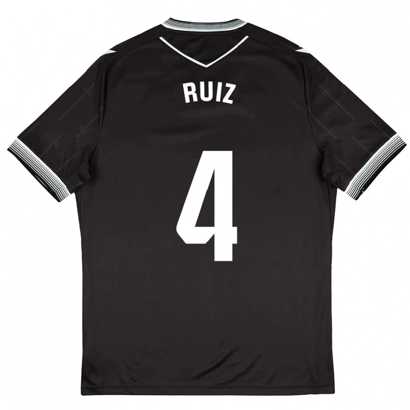 Danxen Niño Camiseta Dani Ruiz #4 Negro Blanco 2ª Equipación 2025/26 La Camisa México