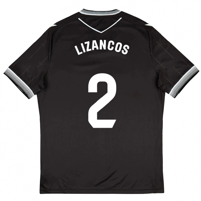 Danxen Niño Camiseta Álex Lizancos #2 Negro Blanco 2ª Equipación 2025/26 La Camisa México