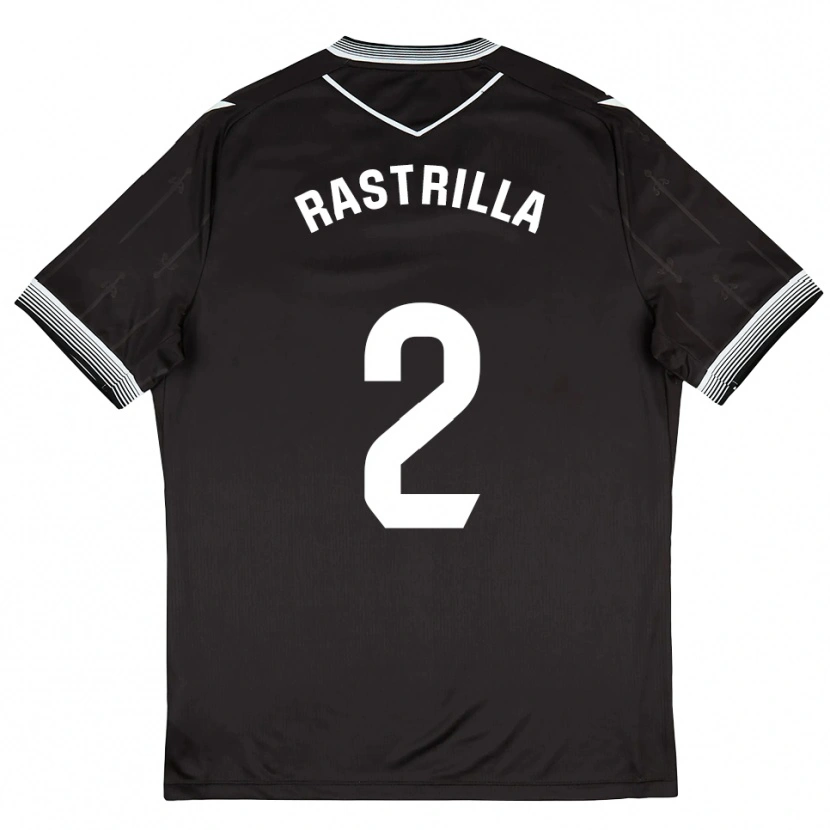 Danxen Niño Camiseta Hugo Rastrilla #2 Negro Blanco 2ª Equipación 2025/26 La Camisa México