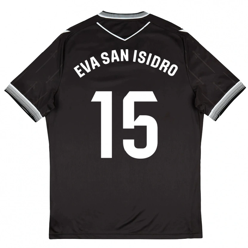 Danxen Niño Camiseta Eva San Isidro #15 Negro Blanco 2ª Equipación 2025/26 La Camisa México