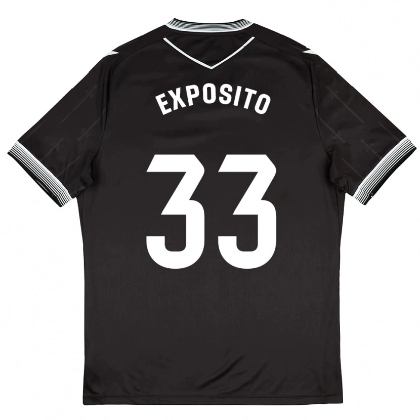 Danxen Niño Camiseta Marcelo Expósito #33 Negro Blanco 2ª Equipación 2025/26 La Camisa México