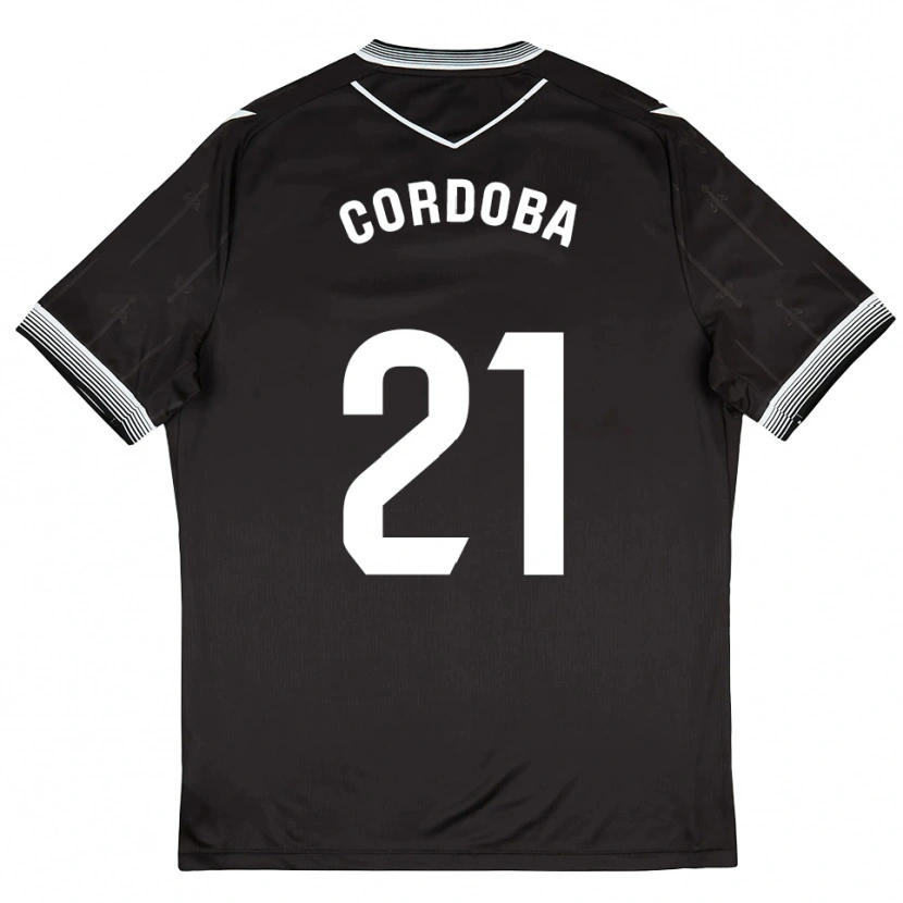 Danxen Niño Camiseta Iñigo Córdoba #21 Negro Blanco 2ª Equipación 2025/26 La Camisa México