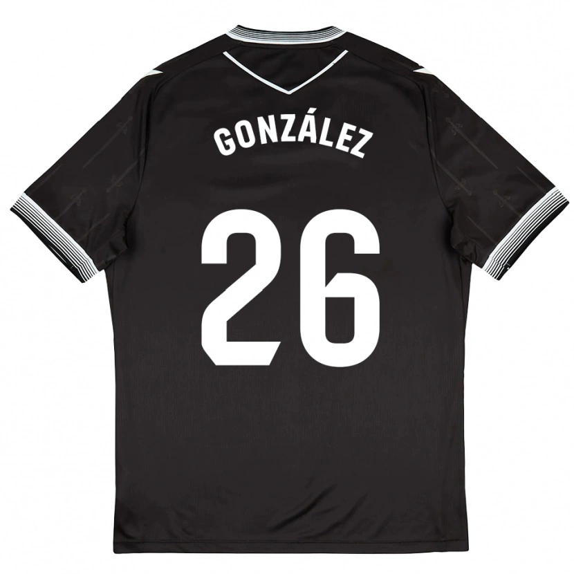 Danxen Niño Camiseta Diego González #26 Negro Blanco 2ª Equipación 2025/26 La Camisa México